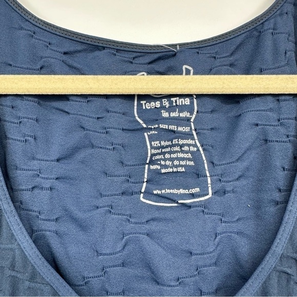 NEW Tees By Tina Groove Tunic Dress in Vintage Blue 22D OSFM MSRP $110 - Picture 4 of 4